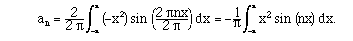 2 (2/(2 Pi)) Integrate[-x^2 Cos[m x], {x,0,Pi}]